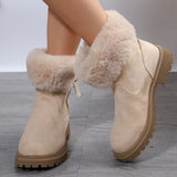 Warm Plush Boots Winter Fashion Side-Zipper Snow Boot For Women Outdoor Thickened Low-heelded Shoes