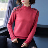 Fashion Embroidery Loose Sweater For Women