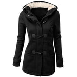 warm winter fur collar jackets women new horn button Long down coat women parka Plus Size female parka hoodies Women