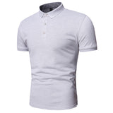 Men's Polo Shirt Lapel Short Sleeve Solid Color Top