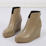 Heel Platform High Heel Pointed-toe Fashion Ankle Boots Black