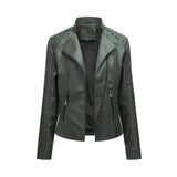 Slim Fit Thin Leather Coat Women's Motorcycle Clothing