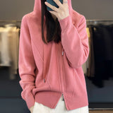 Hoodie Knitted Zipper Thickening Coat