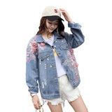 Ripped Denim Short Jacket Women Loose Jacket