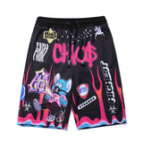 Streetwear Shorts Men Cartoon Flame Graffiti Funny Printed Summer Beach Short Pants Hip Hop Bermuda Fashion Punk Couple Shorts