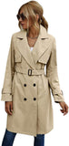 European And American Autumn Women's Double Breasted Fashion Casual Trench Coat