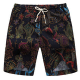 Linen printed five-minute shorts