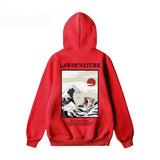 Street retro waves simple wild men and women casual hooded sweater