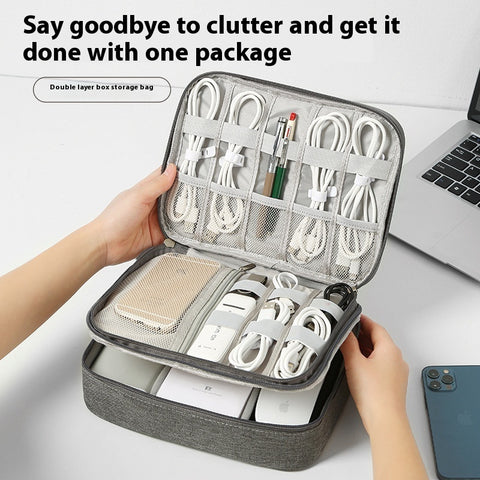 Data Cable Storage Bag Mobile Power Box Travel Portable Digital Accessories Organizing Folders