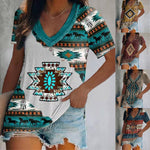 Ethnic Style Two Layers Collar Short Sleeve