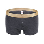 Cotton Breathable Solid Color Button Men's Boxers