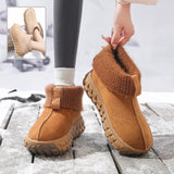 Winter Snow Boots With Anti-slip Tire-sole Design Fashion Outdoor Warm Suede Ankle Boot For Women Shoes