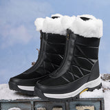 Waterproof Snow Boots Women's Mid-calf Front Zipper