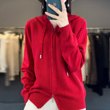 Hoodie Knitted Zipper Thickening Coat