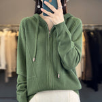 Hoodie Knitted Zipper Thickening Coat