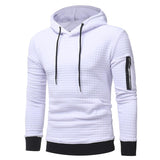 Men Sweatshirt Hoodie With Arm Zipper Long Sleeve Slim Tops