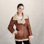 Women's motorcycle jacket leather jacket