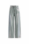 European And American Fashion Retro Hot Silver Loose Jeans