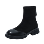 Height Increasing Stitching Short Thick Bottom Chunky Heel Martin Boots