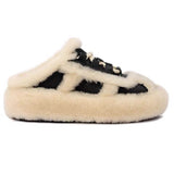 Outerwear Lamb Wool Thick Sole Half Slippers Women