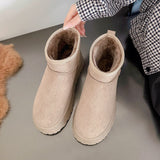 Winter Fleece-lined Thick Suede All-match Northeast Short Cotton Shoes