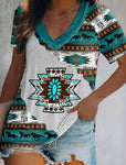 Ethnic Style Two Layers Collar Short Sleeve