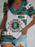 Ethnic Style Two Layers Collar Short Sleeve