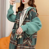 Mid-length Loose And Lazy Style Extra Thick Sweater Cardigan For Women