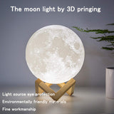 LED Night Lights Moon Lamp 3D Print Moonlight Timeable Dimmable Rechargeable Bedside Table Desk Lamp Children's Leds Night Light