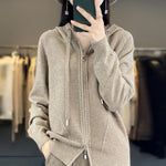 Hoodie Knitted Zipper Thickening Coat