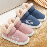 Warm House Shoes Plush Fleece High Back Heel Slippers Home Winter Warm Couple Shoes