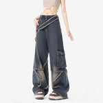 Plump Girls Slimming Retro Small Straight Wide-leg Pants