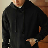 Hooded Sweater Loose Cotton Casual Solid Color Coat