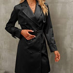 European And American Autumn Women's Double Breasted Fashion Casual Trench Coat