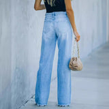 Women's Jeans Ripped Wide Leg Pants