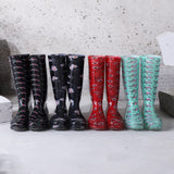 Women's Printing High Non-slip Wear-resistant Sole Rubber Boots