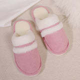 Rabbit Fur Cotton Slippers Fleece-lined Thickened Fluffy Slippers