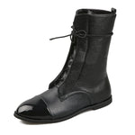 Martin Female Knee-high Black Motorcycle Handsome Chunky Heel