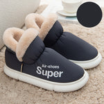 Warm House Shoes Plush Fleece High Back Heel Slippers Home Winter Warm Couple Shoes