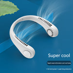 Hanging Neck Fan Portable Cooling Fan USB Leafless 360 Degree Neckband Fan 78 Surround Air Outlets 4000Mah Rechargeable