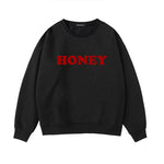 Honey Print Hoodies Winter Women