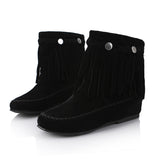 Height Increasing Insole Tassel Plus Size Short Boots