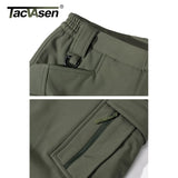 TACVASEN IX9 Winter Softshell Thermal Hiking Pants Tactical Pants Mens Fleece Cargo Pants Waterproof Warm Police Work Trousers