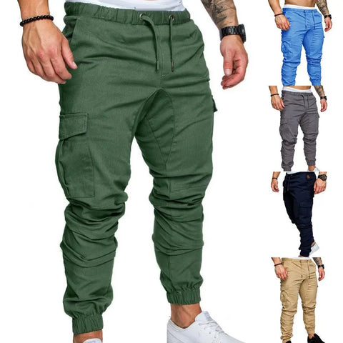 50%HOT2022 New Men's Casual Jogging Pants Solid Color Pocket Pants Sports Pants Men's Trousers Street Hip Halen Jogging Pants