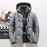 High Quality Overcoat Fashion Down Jacket Men Winter Warm Men Jacket Coat White Duck Down Parka Thick Puffer Stand Thick Hat