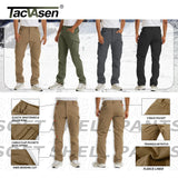 TACVASEN IX9 Winter Softshell Thermal Hiking Pants Tactical Pants Mens Fleece Cargo Pants Waterproof Warm Police Work Trousers
