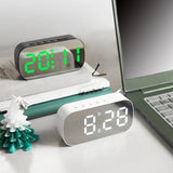 Led Digital Alarm Clock 5 Levels Adjustable Brightness Mirror Home Decor