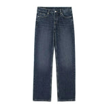 Heart-shaped Pocket Straight Mid-waist Jeans