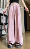 Ice Silk Tie-dyed Linen High-waisted Wide-leg Pants