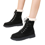 New Autumn And Winter Thick Warm Chunky Heel Platform Lace-up Martin Boots